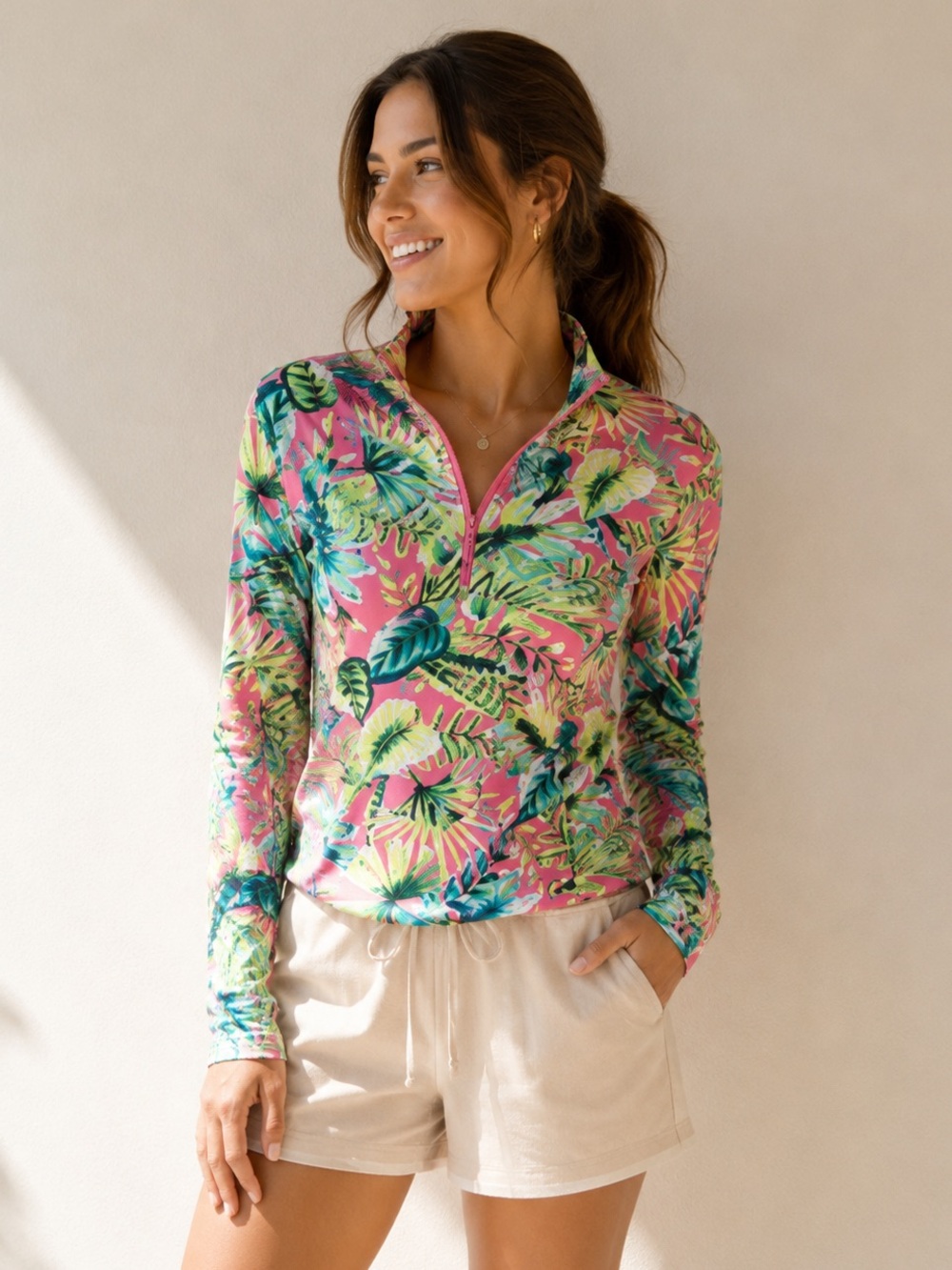🎉LAST PIECE🎉TOMMY BAHAMA Upf‎ 50 Printed Golf Quarter Zip Long Sleeve Popover